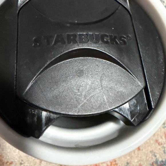 Starbucks white ceramic tumbler/mug travel cup with lid - Picture 3 of 7